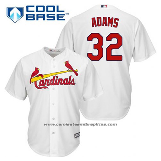Camiseta Beisbol Hombre St. Louis Cardinals Matt Adams 32 Blanco Primera Cool Base
